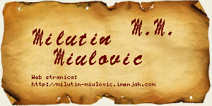 Milutin Miulović vizit kartica